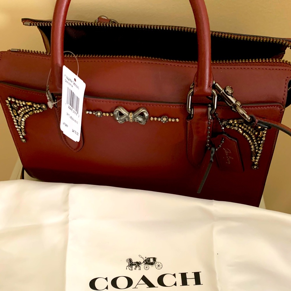 COPY - Coach Satchel Bag with Crystal Embellishments